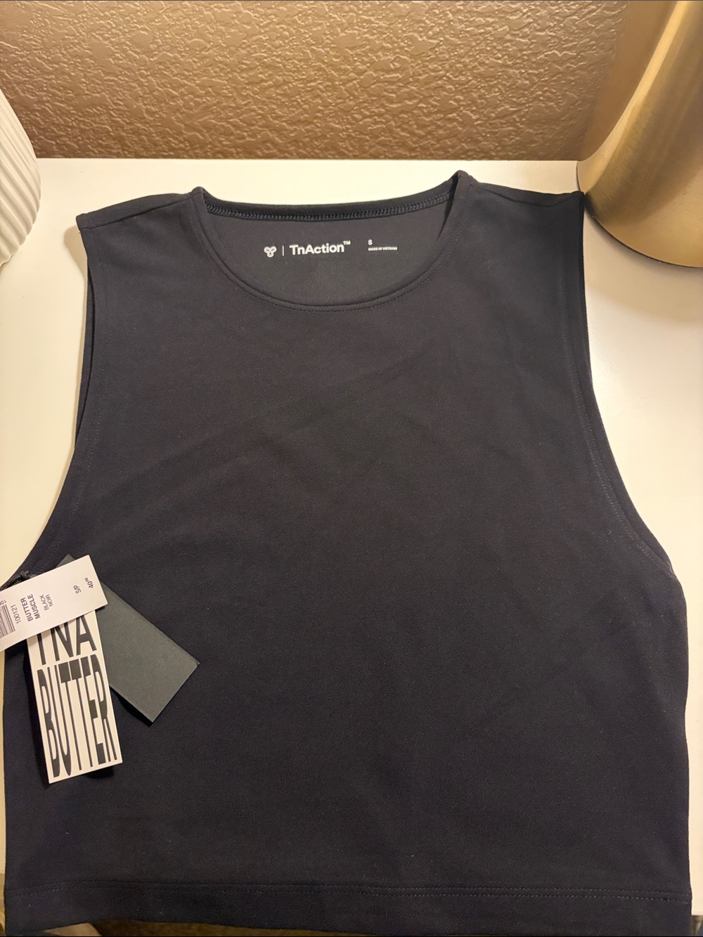 TNA Butter Black Sleeveless Crop Workout Tank